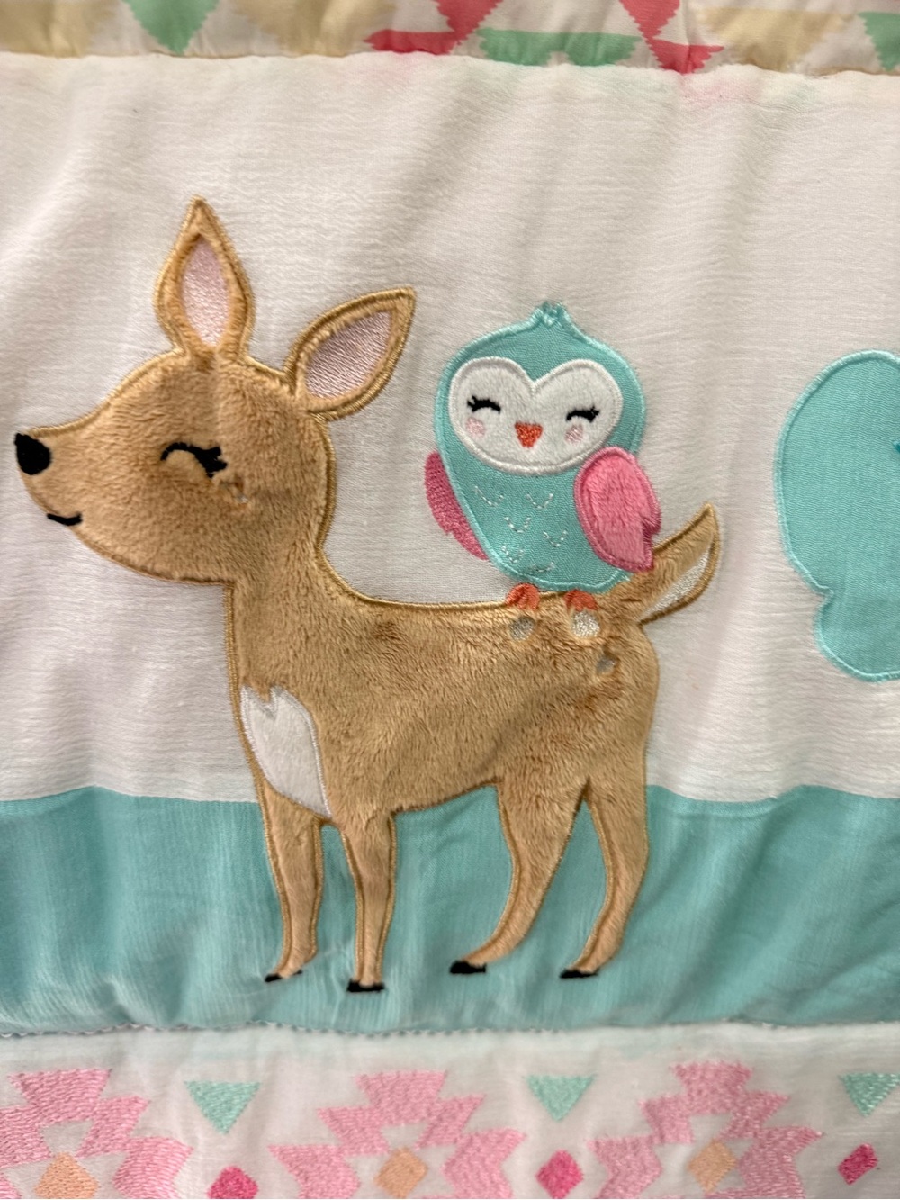 Forest animals 3 piece baby nursery crib bedding set -new - Picture 4 of 6